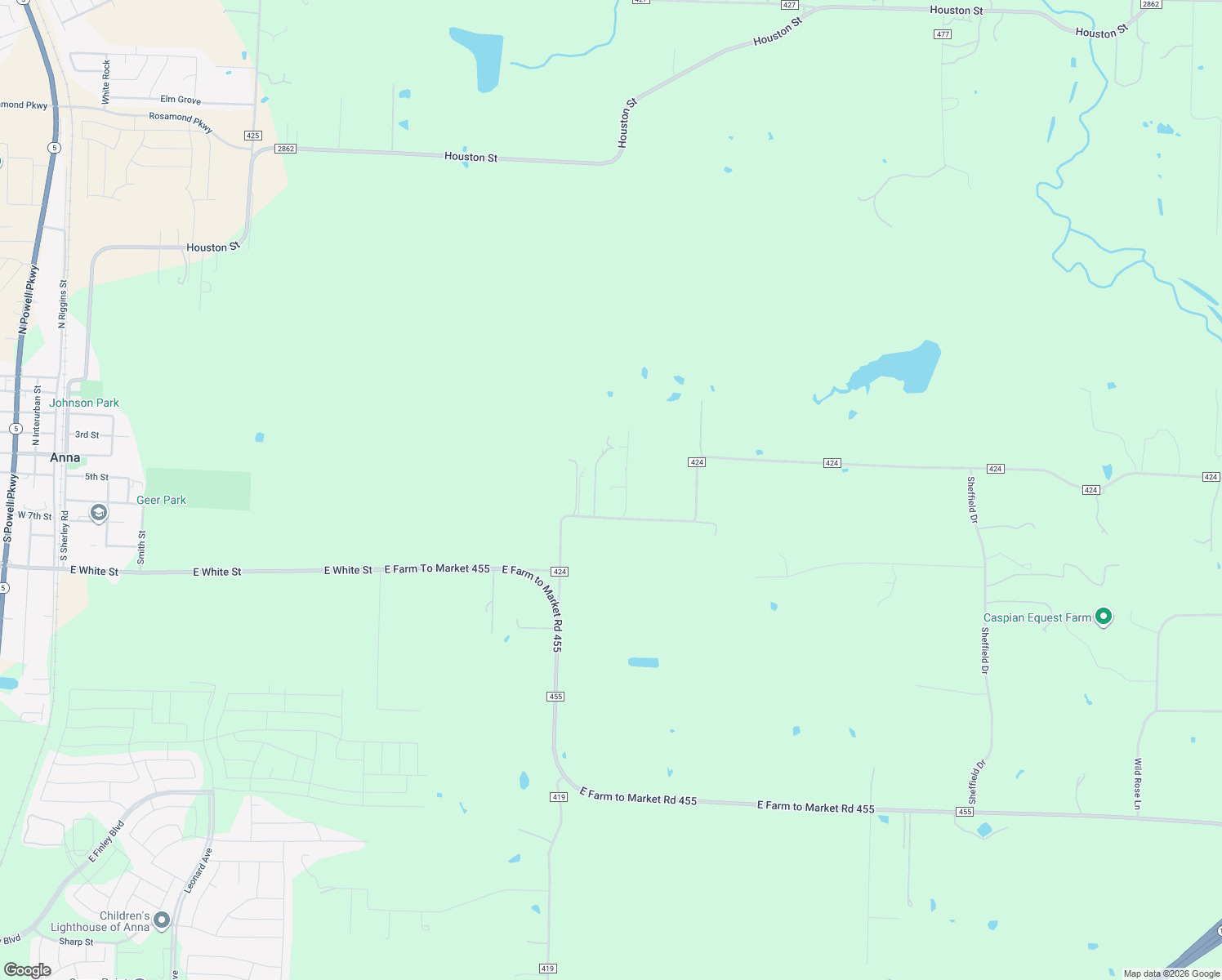 map of restaurants, bars, coffee shops, grocery stores, and more near 3957 County Road 424 in Anna