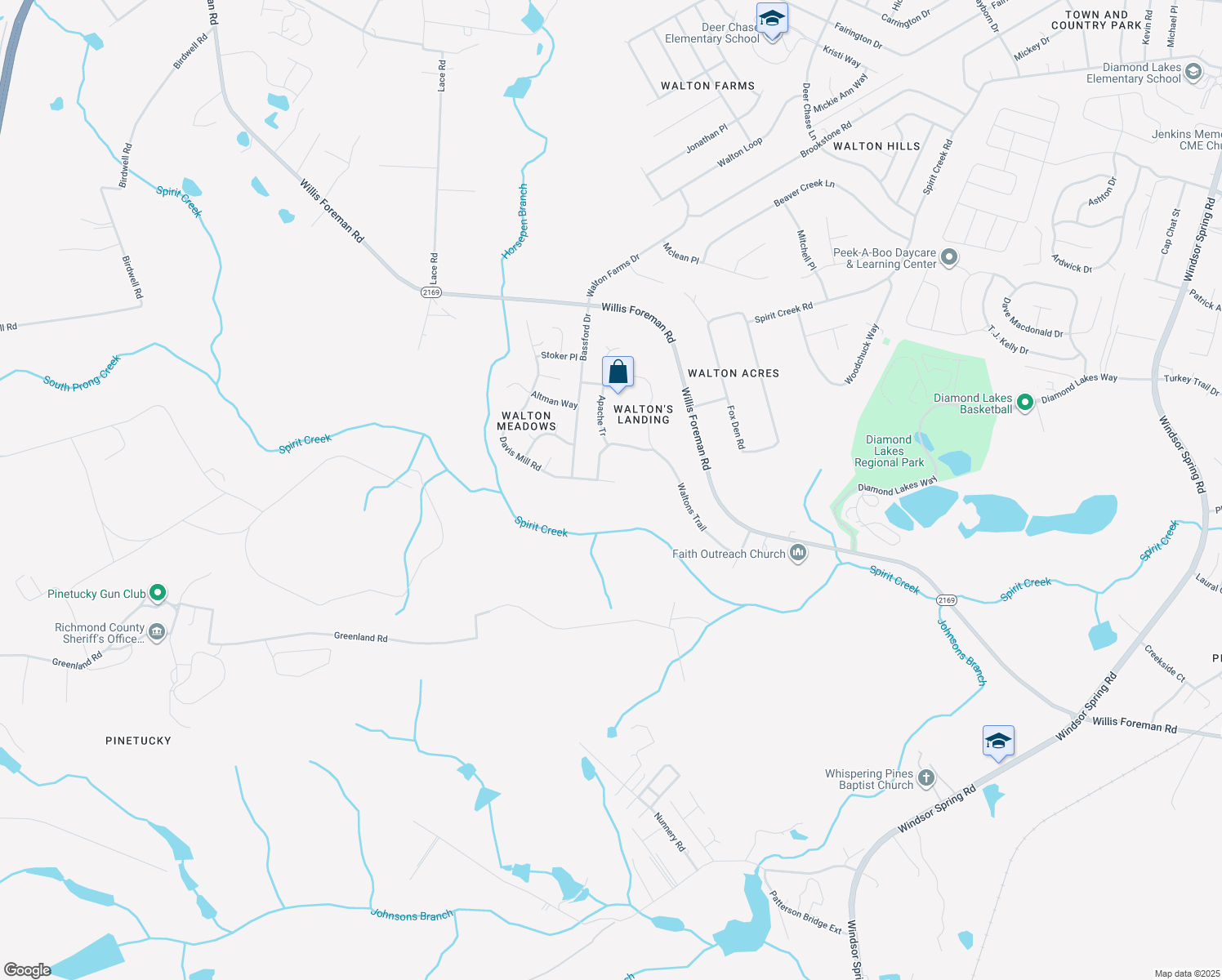 map of restaurants, bars, coffee shops, grocery stores, and more near 2799 Davis Mill Road in Hephzibah