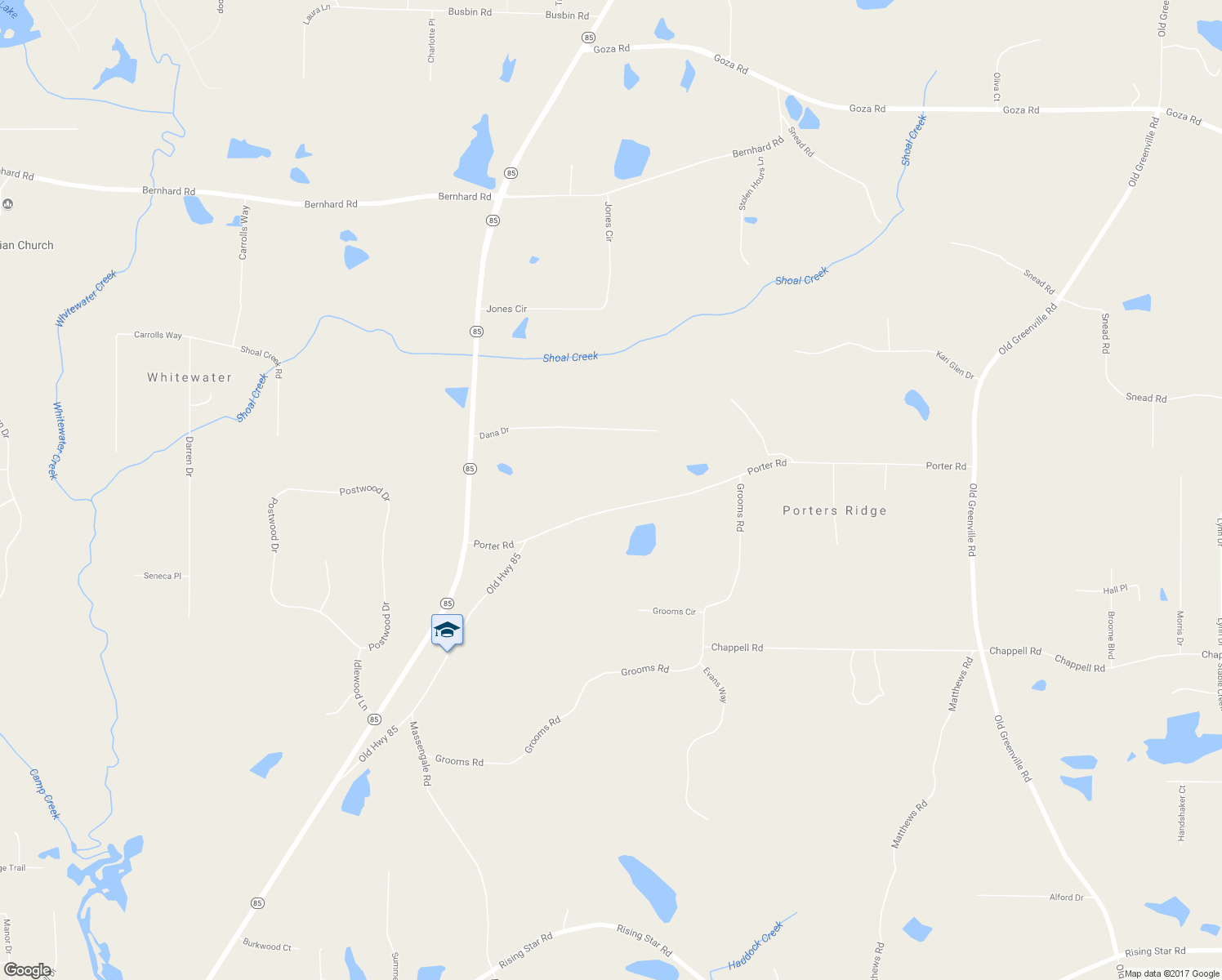 map of restaurants, bars, coffee shops, grocery stores, and more near 343 Porter Road in Fayetteville