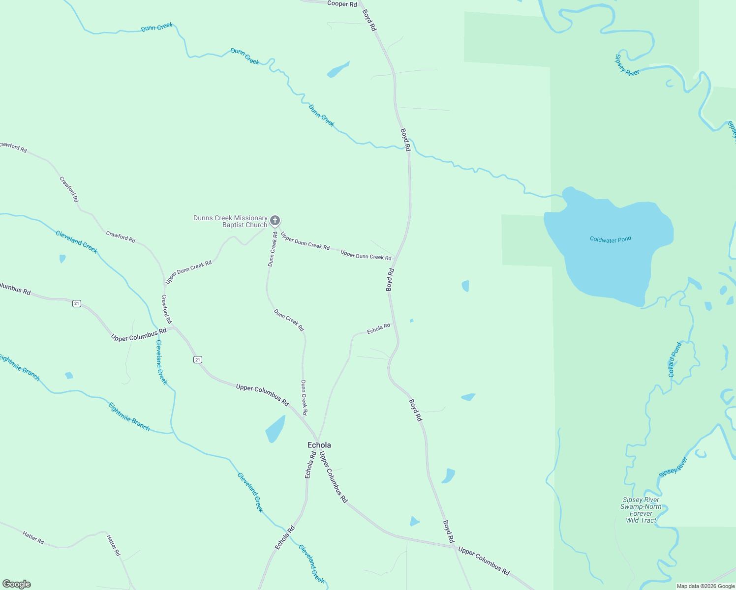 map of restaurants, bars, coffee shops, grocery stores, and more near 16290 Boyd Road in Elrod