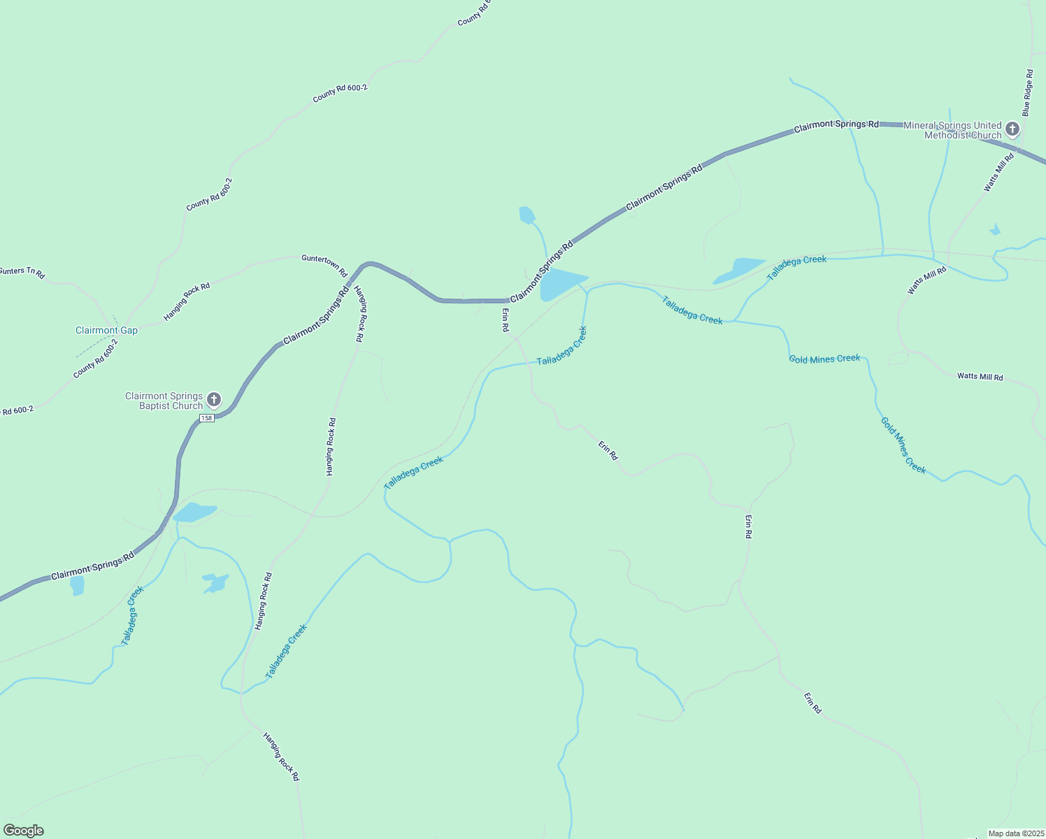 map of restaurants, bars, coffee shops, grocery stores, and more near 4065 Erin Road in Lineville