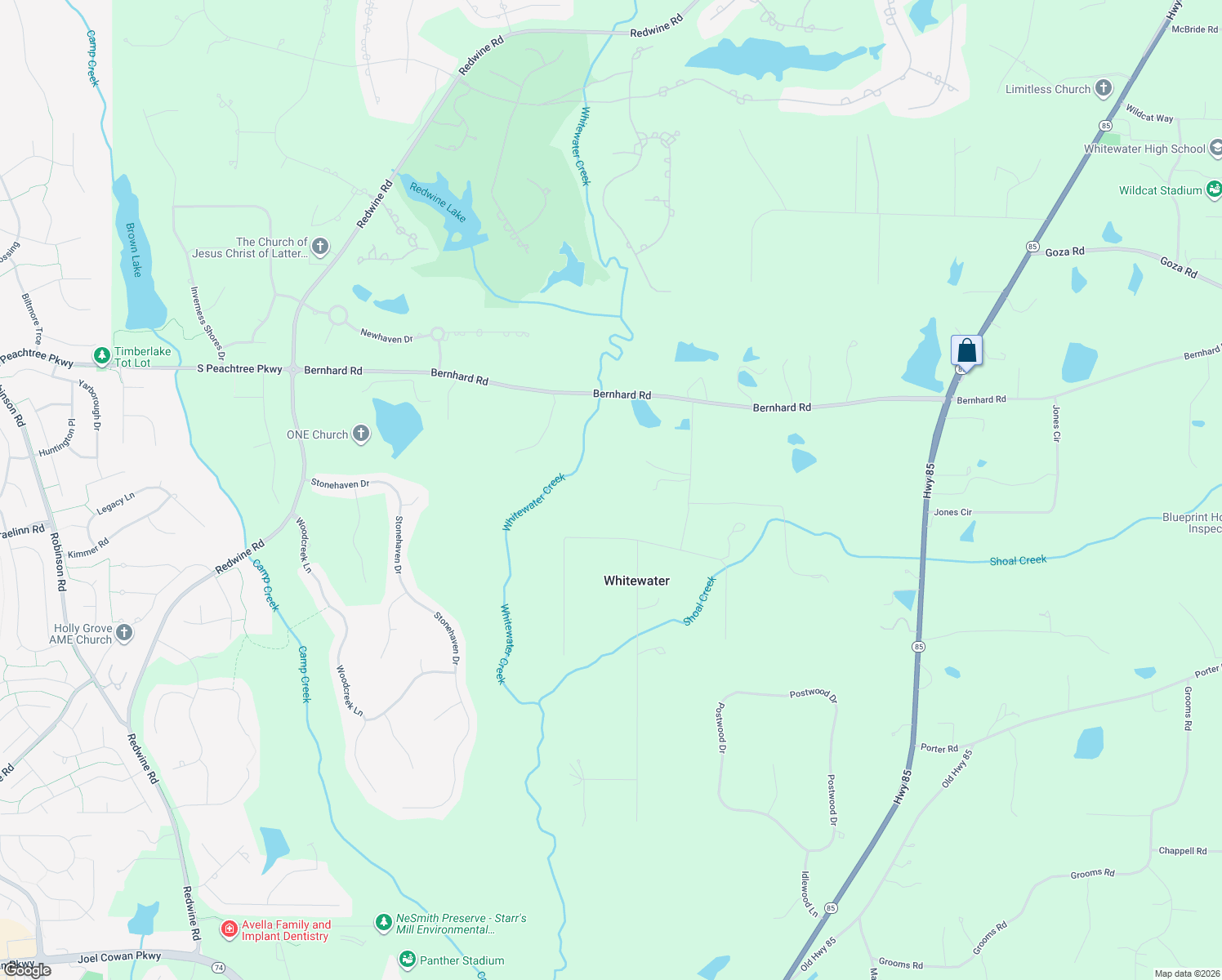 map of restaurants, bars, coffee shops, grocery stores, and more near 173 Carrolls Way in Fayetteville