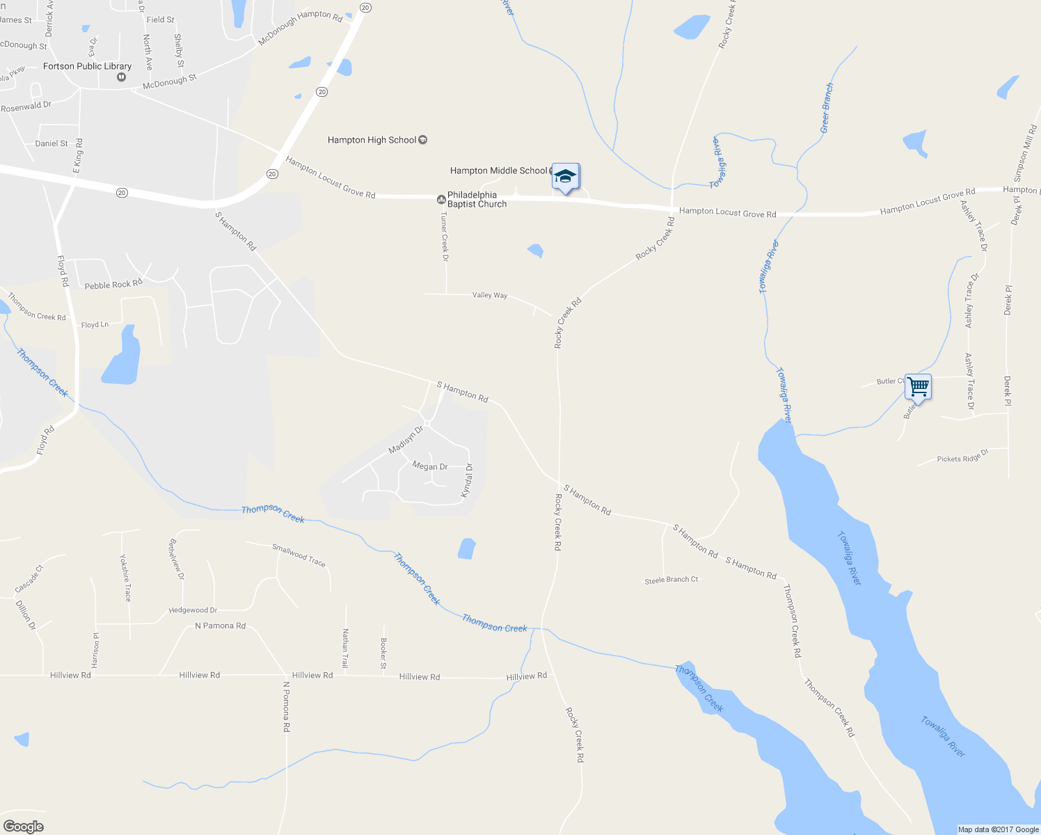 map of restaurants, bars, coffee shops, grocery stores, and more near 877 South Hampton Road in Hampton