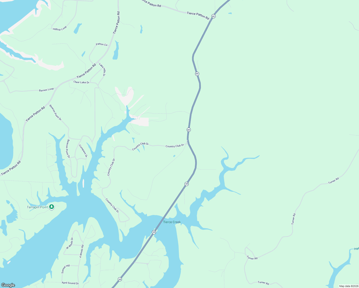 map of restaurants, bars, coffee shops, grocery stores, and more near 10555 Country Club Drive in Northport