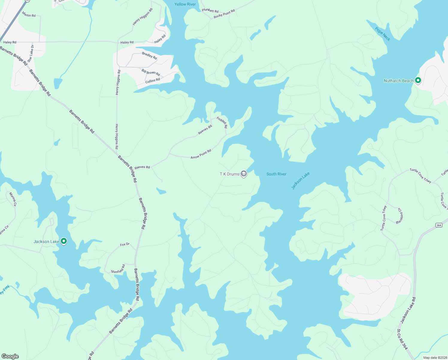 map of restaurants, bars, coffee shops, grocery stores, and more near 173 Tussahaw Point Drive in Jackson