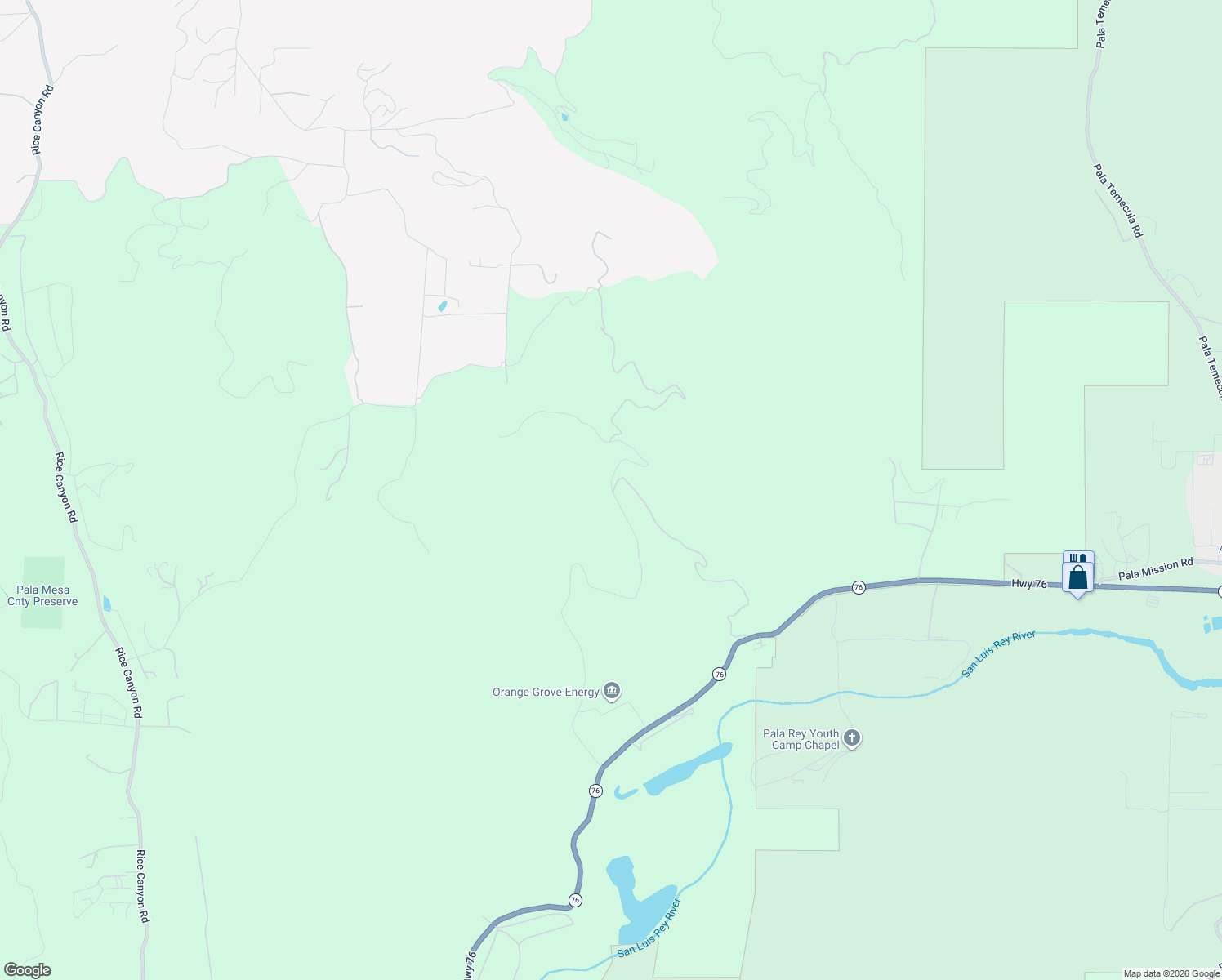 map of restaurants, bars, coffee shops, grocery stores, and more near 36313 Pala Del Norte Road in Pala