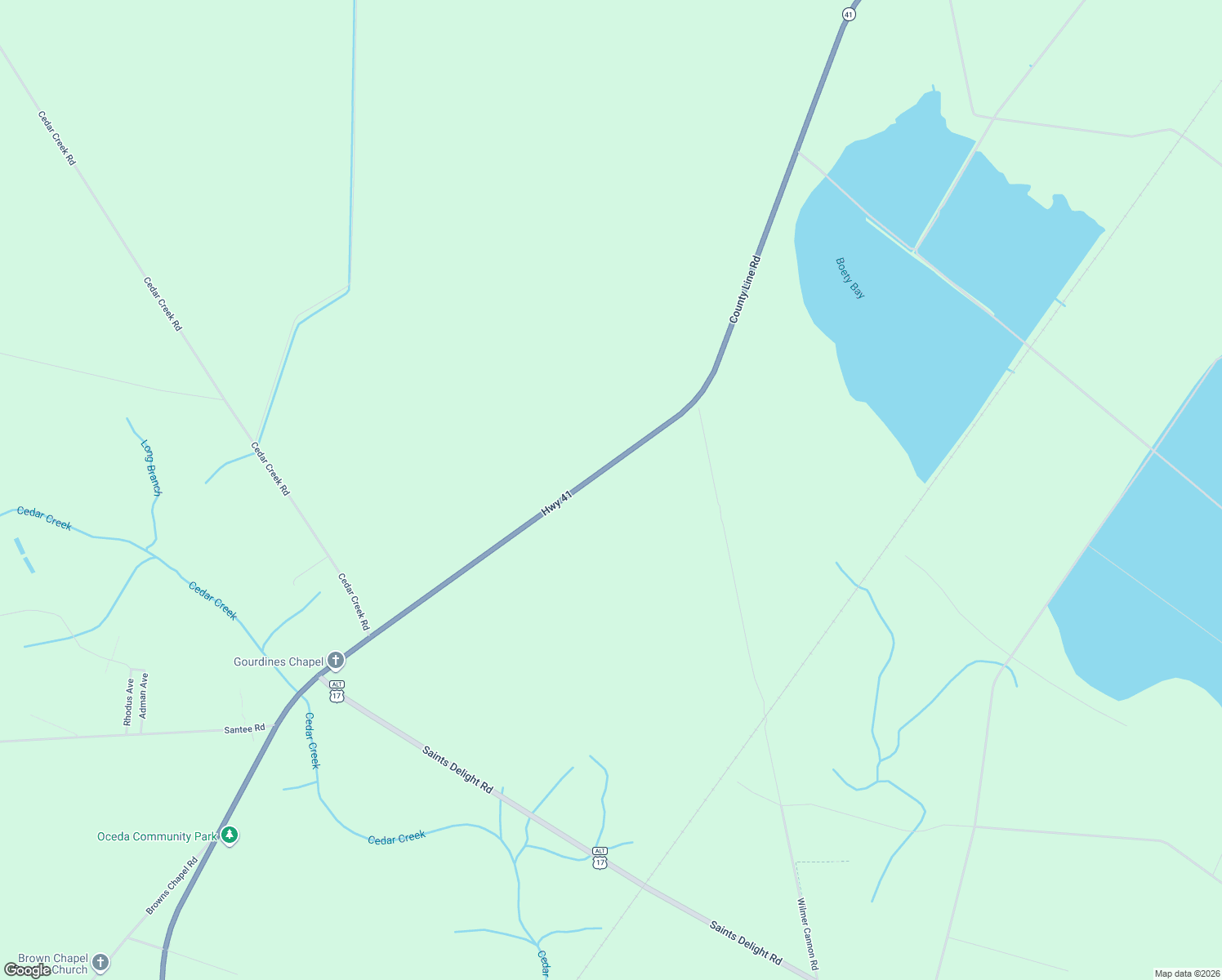 map of restaurants, bars, coffee shops, grocery stores, and more near 5270 County Line Road in Andrews