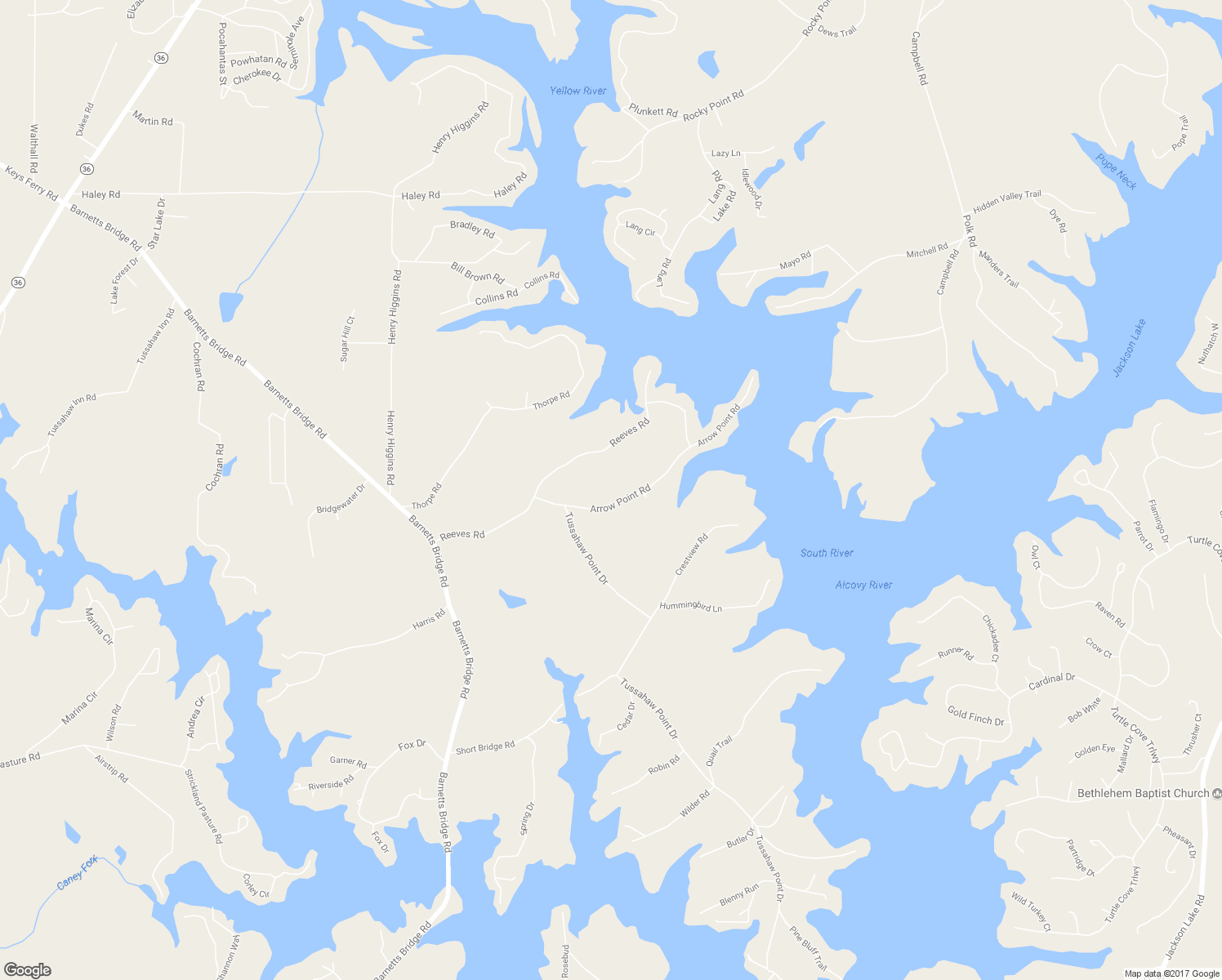 map of restaurants, bars, coffee shops, grocery stores, and more near 155 Arrow Point Road in Jackson