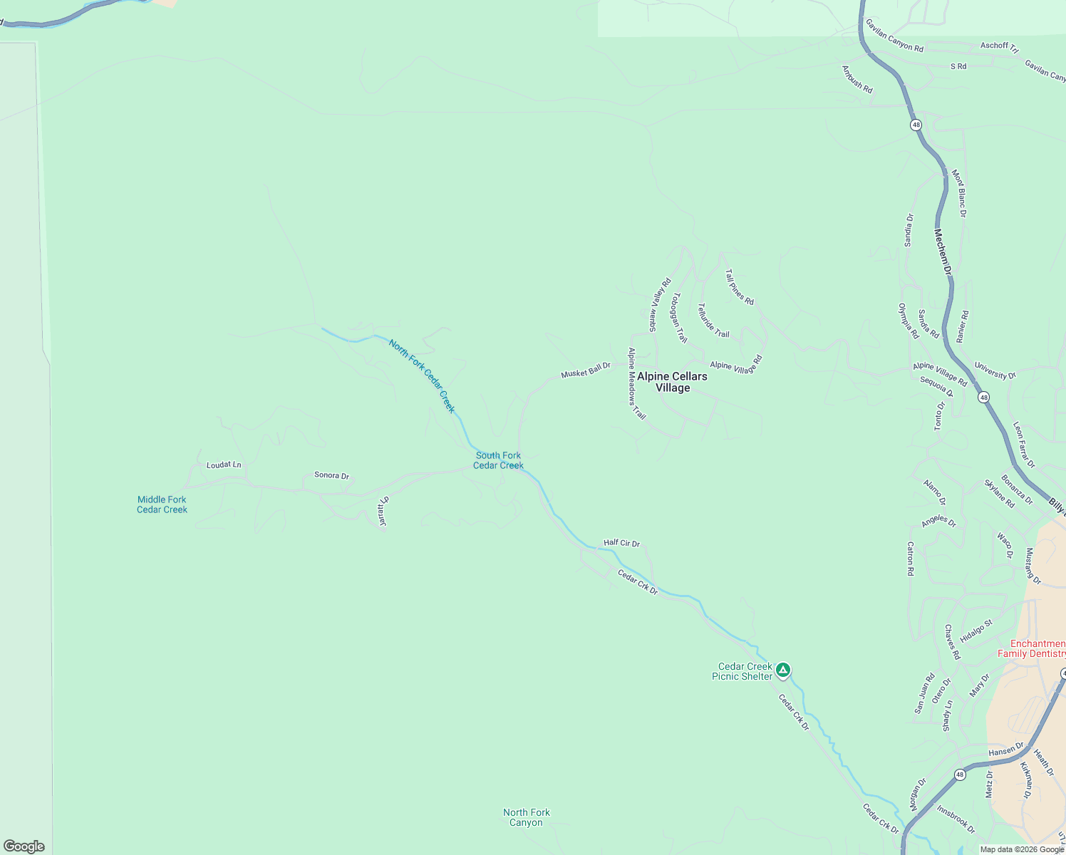 map of restaurants, bars, coffee shops, grocery stores, and more near 152 Musket Ball Drive in Ruidoso