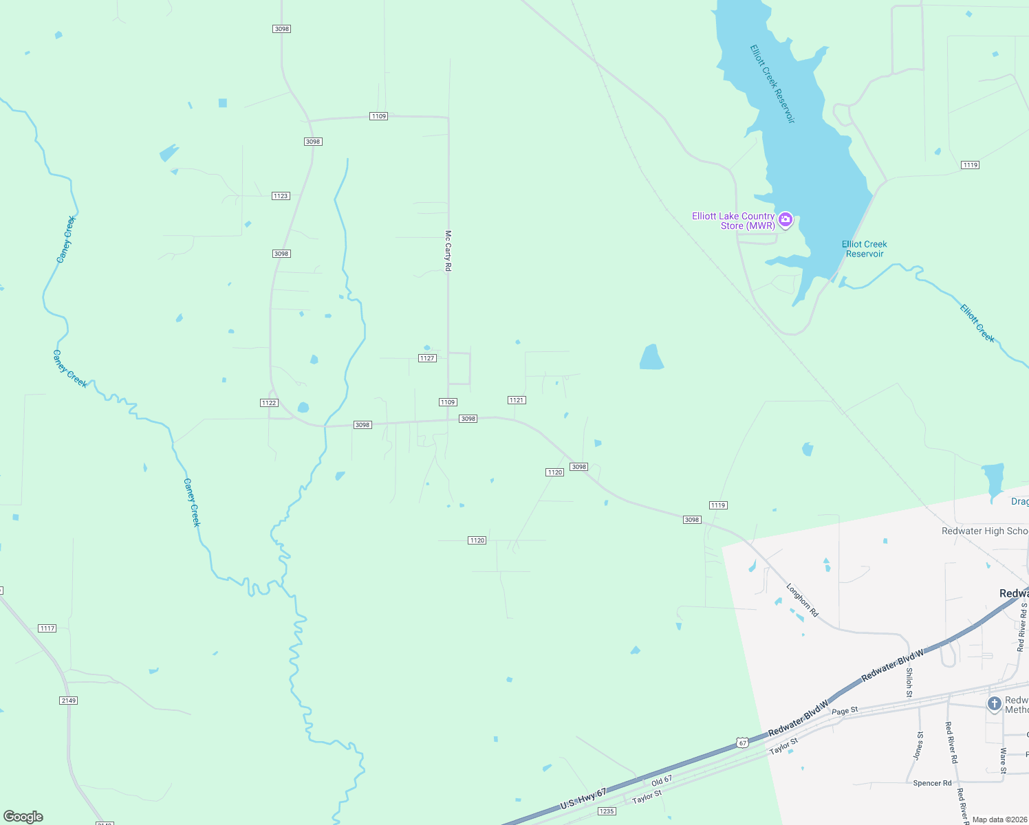 map of restaurants, bars, coffee shops, grocery stores, and more near 602 Red Oak Road in Maud