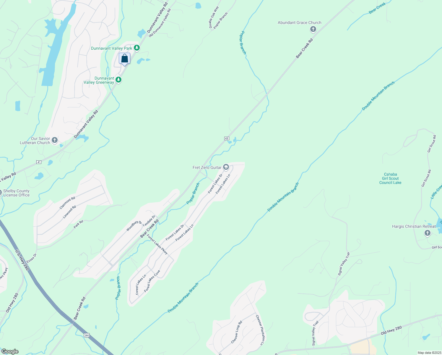 map of restaurants, bars, coffee shops, grocery stores, and more near 367 Forest Lakes Drive in Sterrett