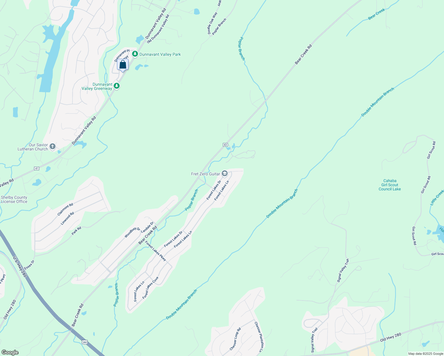 map of restaurants, bars, coffee shops, grocery stores, and more near 326 Forest Lakes Drive in Sterrett