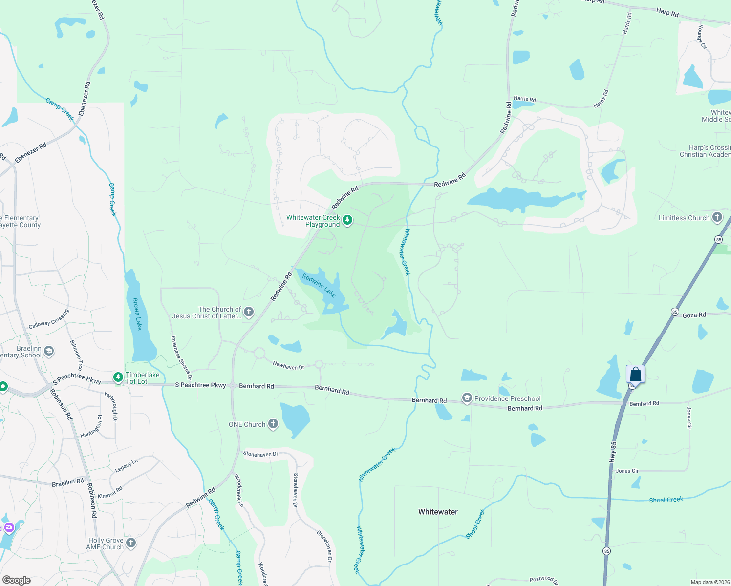 map of restaurants, bars, coffee shops, grocery stores, and more near 740 Tralee Drive in Fayetteville