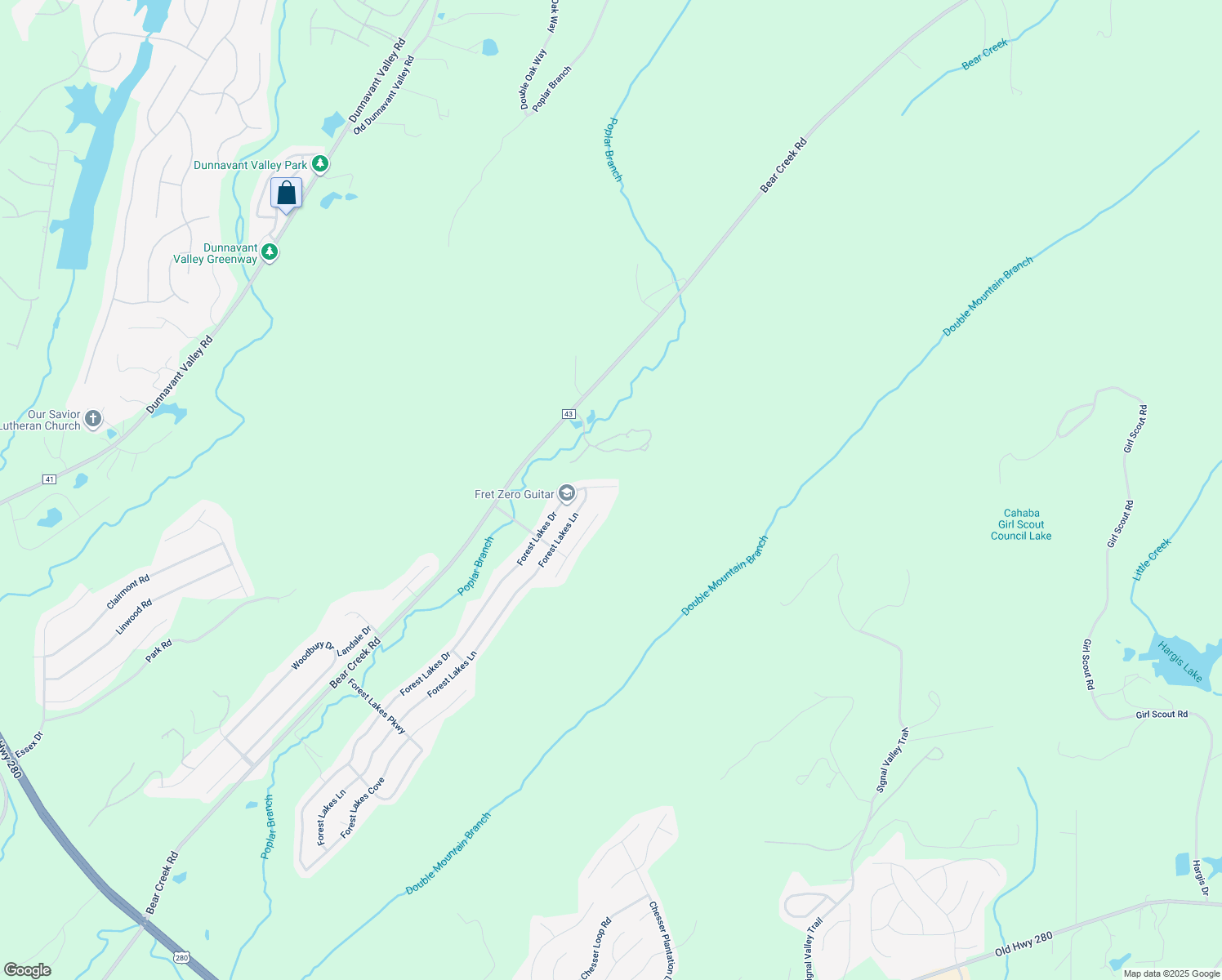 map of restaurants, bars, coffee shops, grocery stores, and more near 243 Forest Lakes Drive in Sterrett