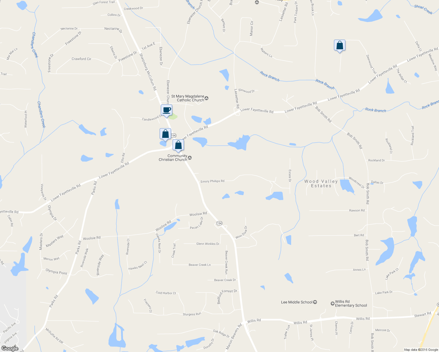 map of restaurants, bars, coffee shops, grocery stores, and more near 148 Emory Phillips Road in Sharpsburg