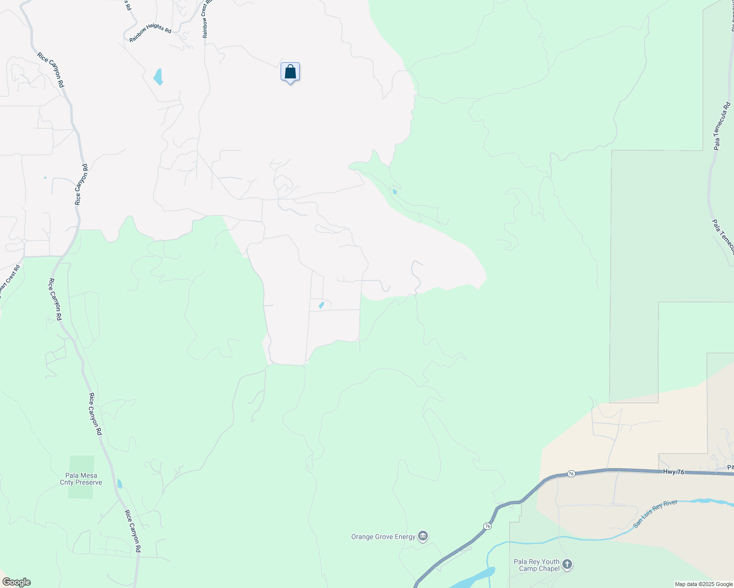 map of restaurants, bars, coffee shops, grocery stores, and more near Rainbow Crest Road in San Diego County