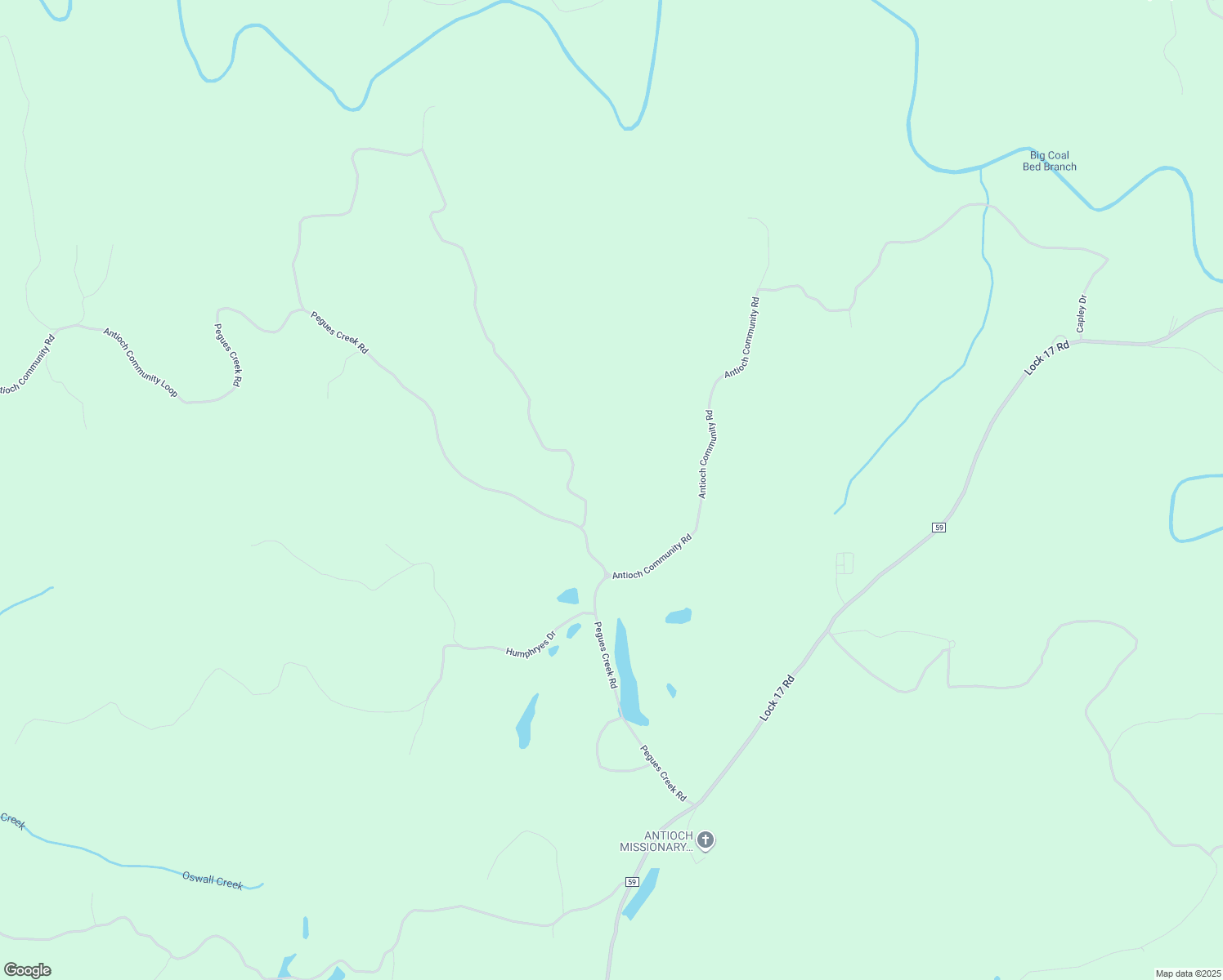 map of restaurants, bars, coffee shops, grocery stores, and more near 16306 Antioch Community Road in Brookwood