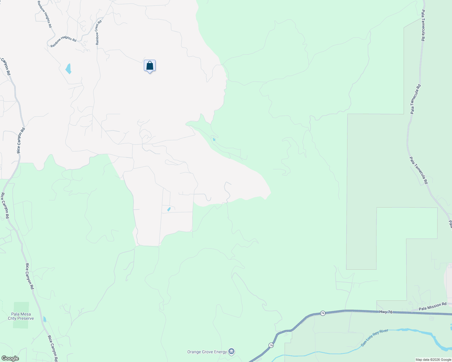 map of restaurants, bars, coffee shops, grocery stores, and more near 10148 Alex Road in Fallbrook