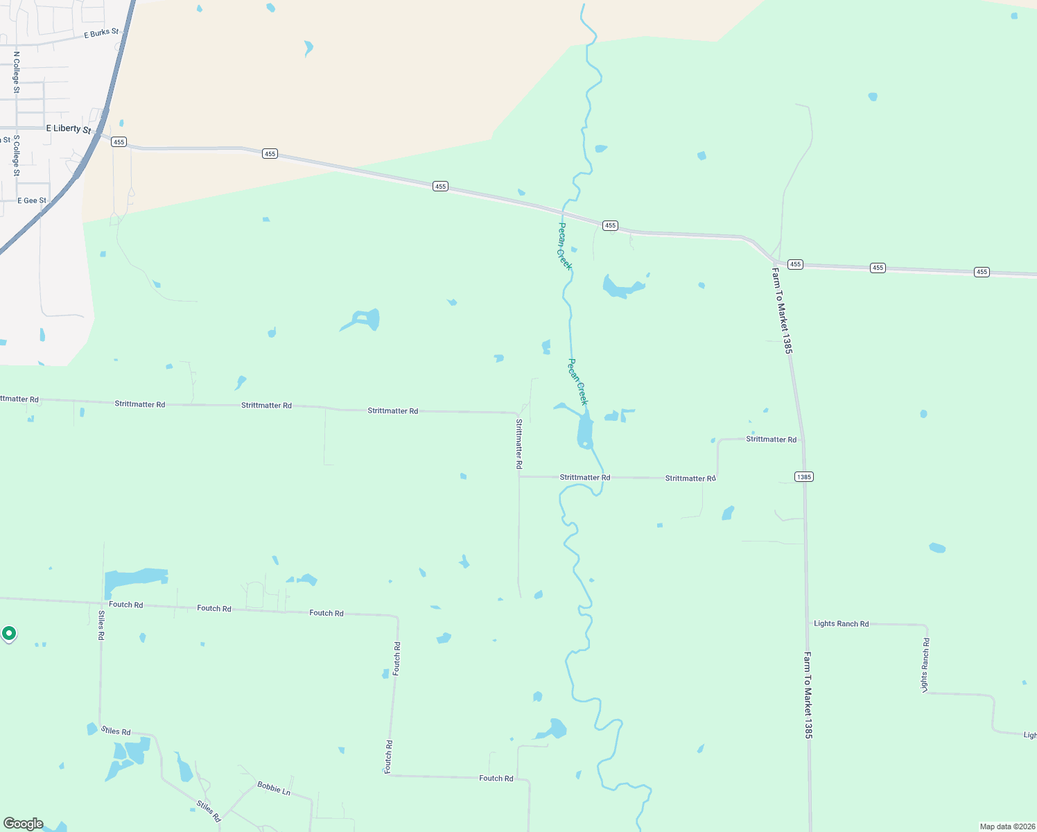 map of restaurants, bars, coffee shops, grocery stores, and more near 134 Strittmatter Road in Pilot Point
