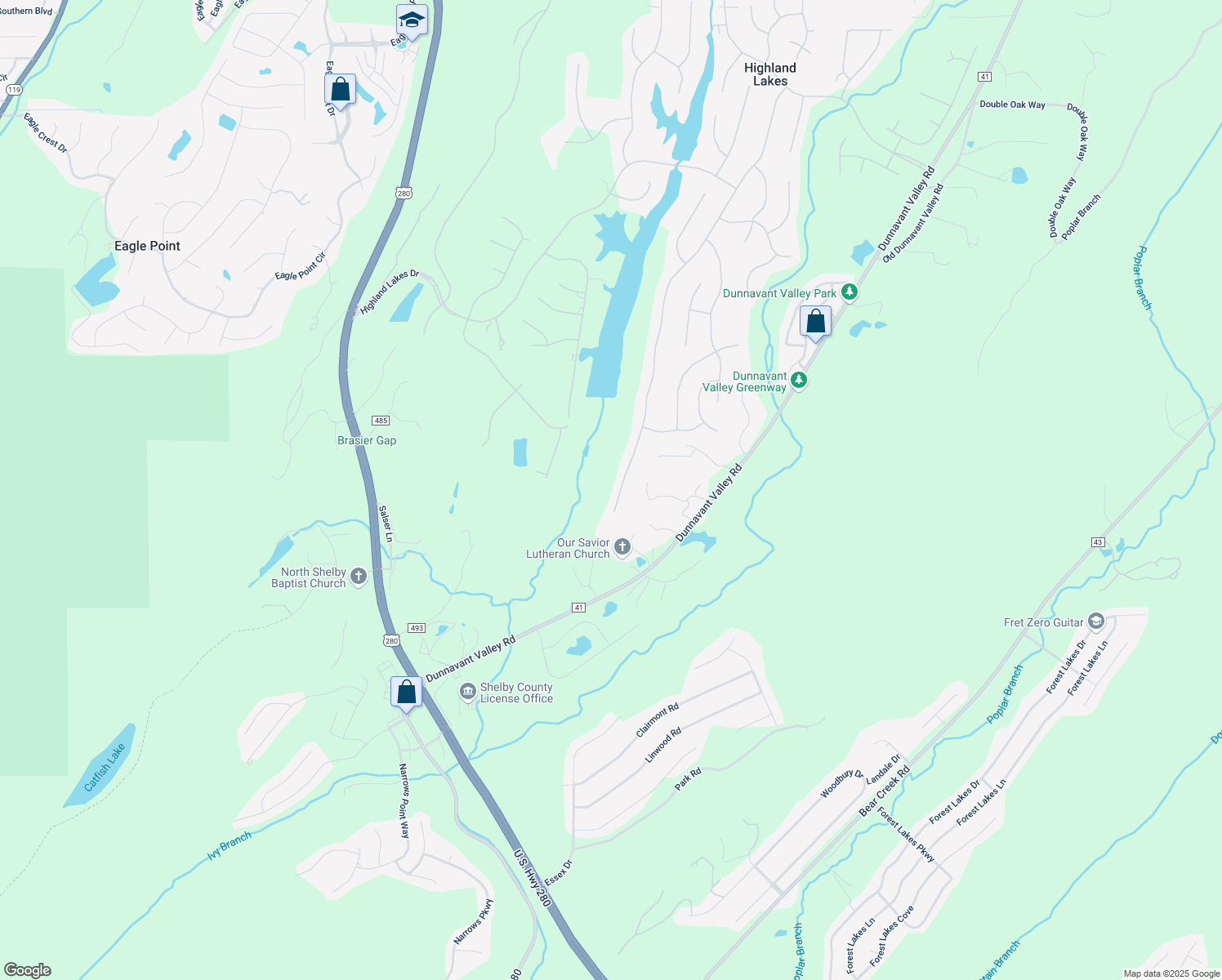 map of restaurants, bars, coffee shops, grocery stores, and more near 1046 Highland Park Place in Birmingham