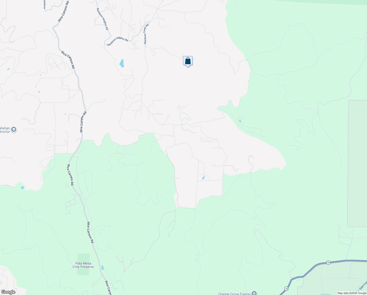 map of restaurants, bars, coffee shops, grocery stores, and more near 10526 Rainbrook Drive in Fallbrook