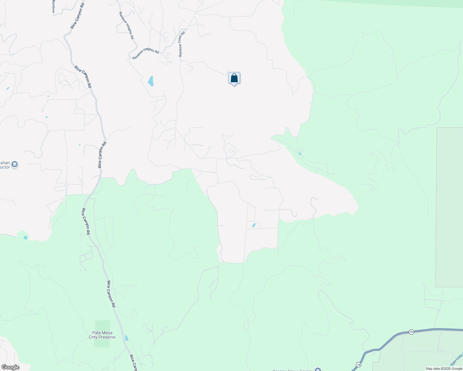 map of restaurants, bars, coffee shops, grocery stores, and more near 10526 Rainbrook Drive in Fallbrook