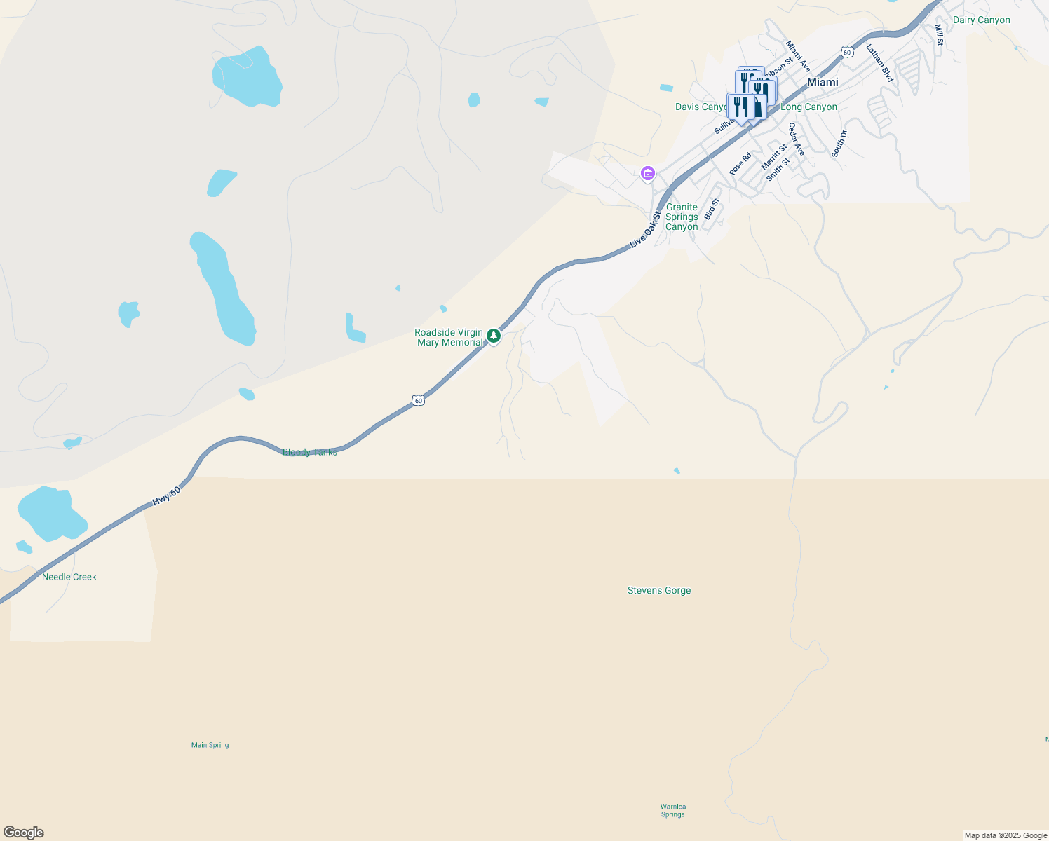 map of restaurants, bars, coffee shops, grocery stores, and more near 339 S Cotton Rd in Globe