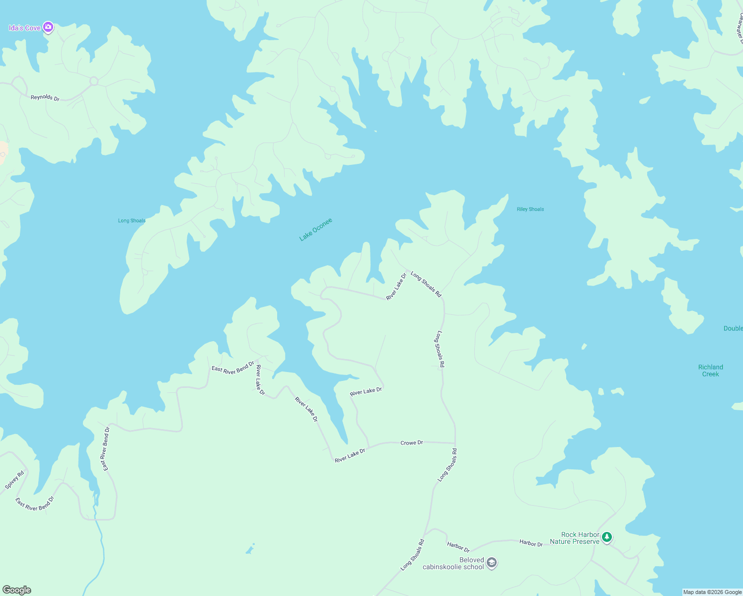 map of restaurants, bars, coffee shops, grocery stores, and more near 131 River Lake Drive in Eatonton