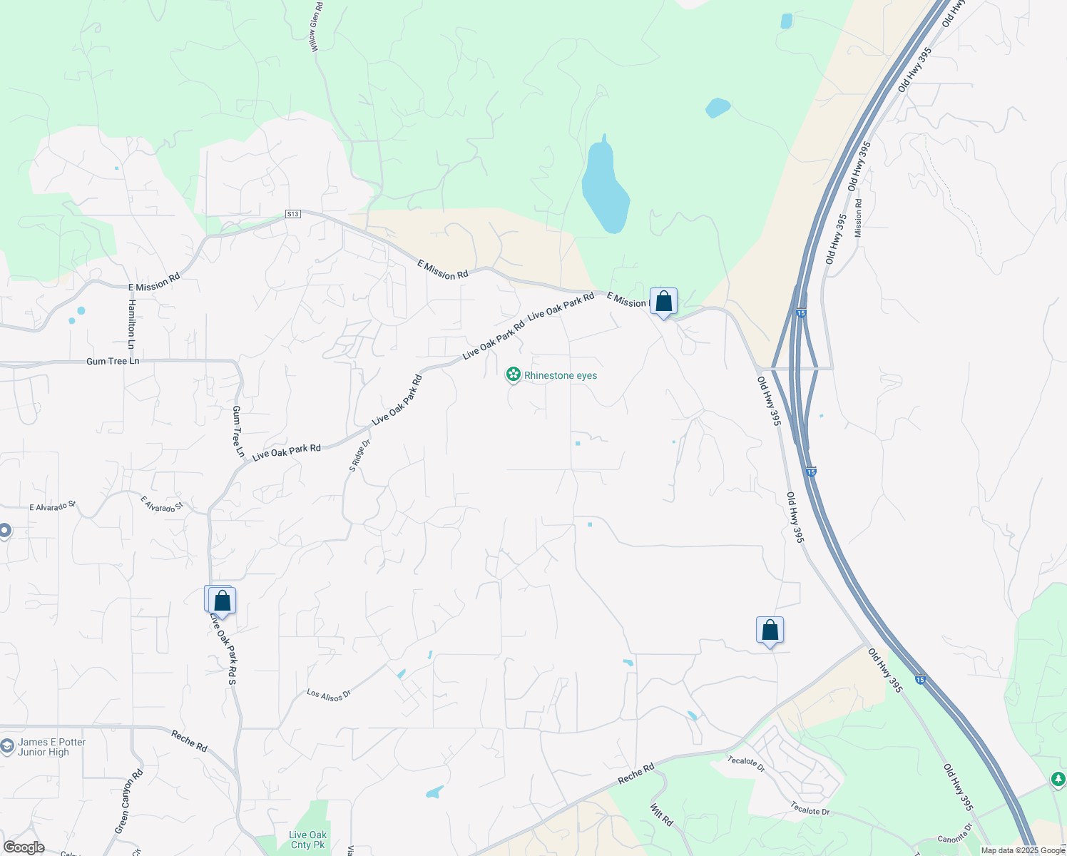 map of restaurants, bars, coffee shops, grocery stores, and more near 351 Sheila Lane in Fallbrook