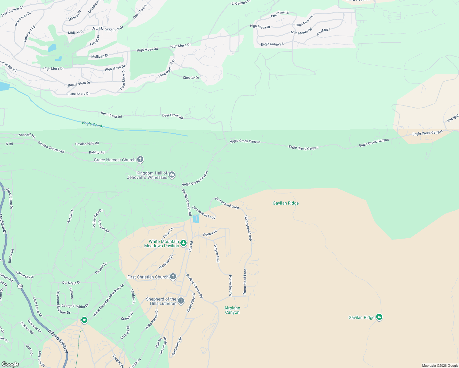 map of restaurants, bars, coffee shops, grocery stores, and more near 115 Ponderosa Ranch Court in Ruidoso