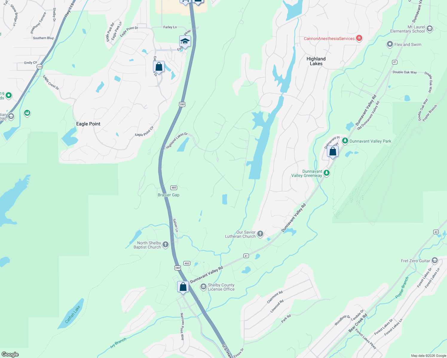 map of restaurants, bars, coffee shops, grocery stores, and more near 710 Highland Lakes Cove in Birmingham