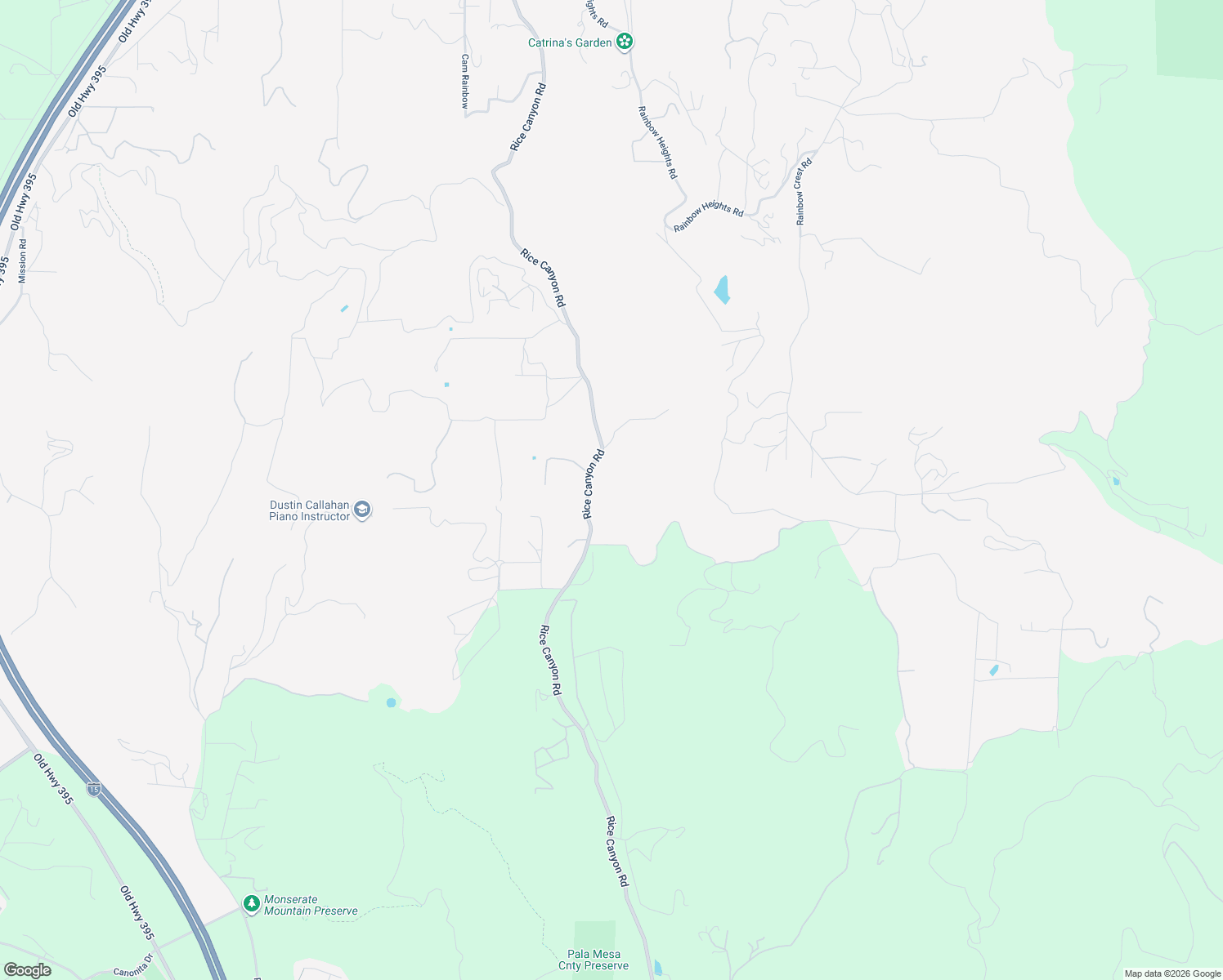 map of restaurants, bars, coffee shops, grocery stores, and more near 823 Rice Canyon Road in Fallbrook