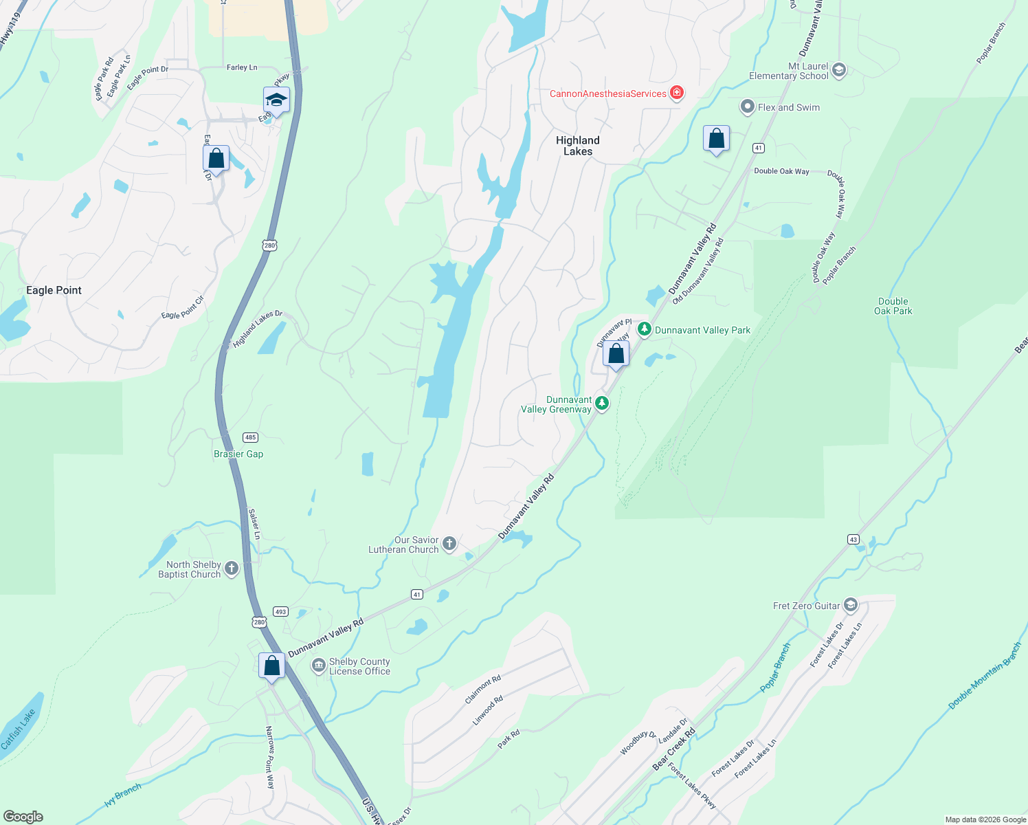map of restaurants, bars, coffee shops, grocery stores, and more near 545 Sheffield Way in Birmingham