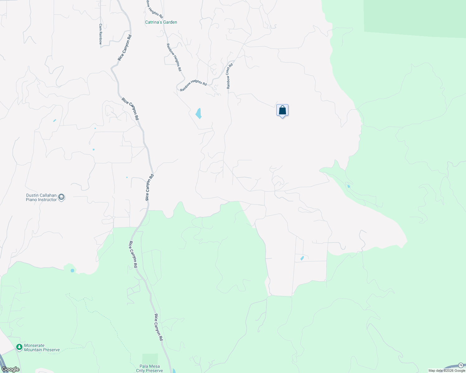 map of restaurants, bars, coffee shops, grocery stores, and more near 944 Rainbow Crest Road in Fallbrook