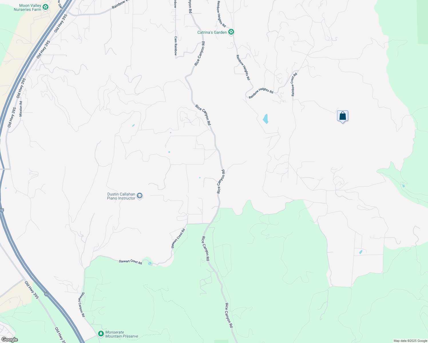 map of restaurants, bars, coffee shops, grocery stores, and more near 890 Rice Canyon Road in Fallbrook