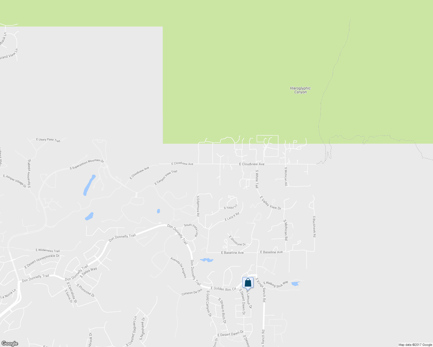 map of restaurants, bars, coffee shops, grocery stores, and more near 2896 South Prickly Point in Gold Canyon