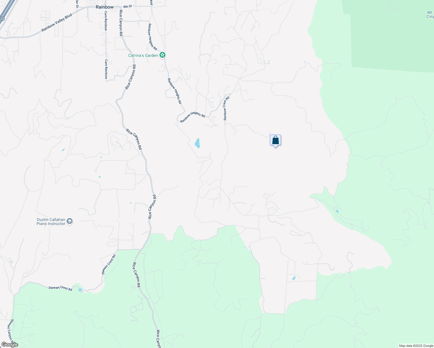 map of restaurants, bars, coffee shops, grocery stores, and more near 1078 Rainbow Crest Road in Fallbrook