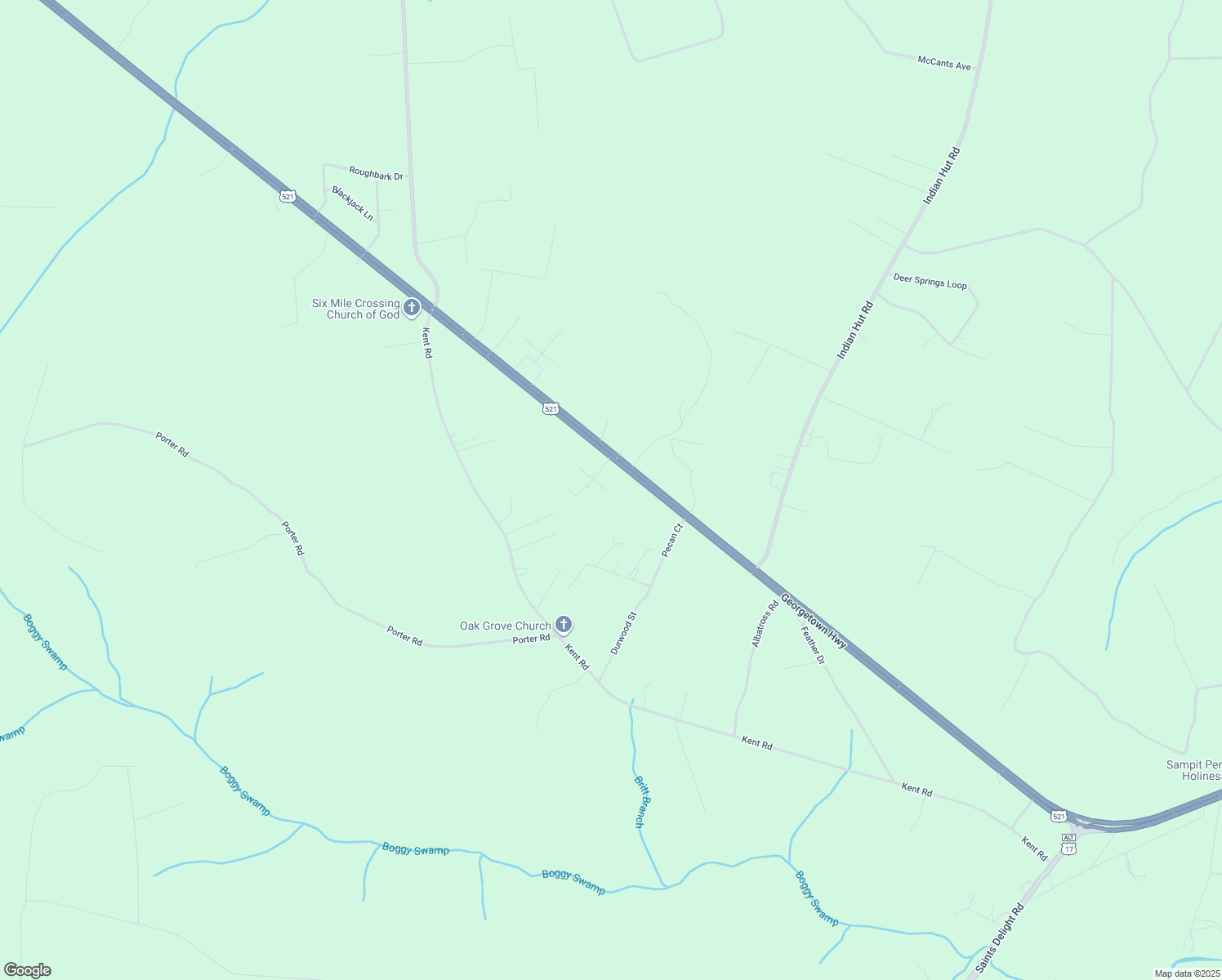 map of restaurants, bars, coffee shops, grocery stores, and more near 1707 Georgetown Highway in Georgetown