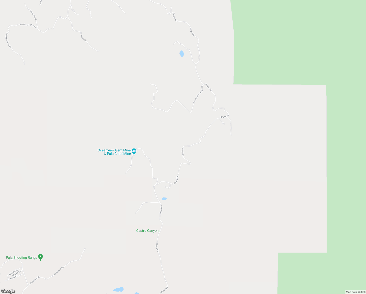 map of restaurants, bars, coffee shops, grocery stores, and more near Magee Road in San Diego County