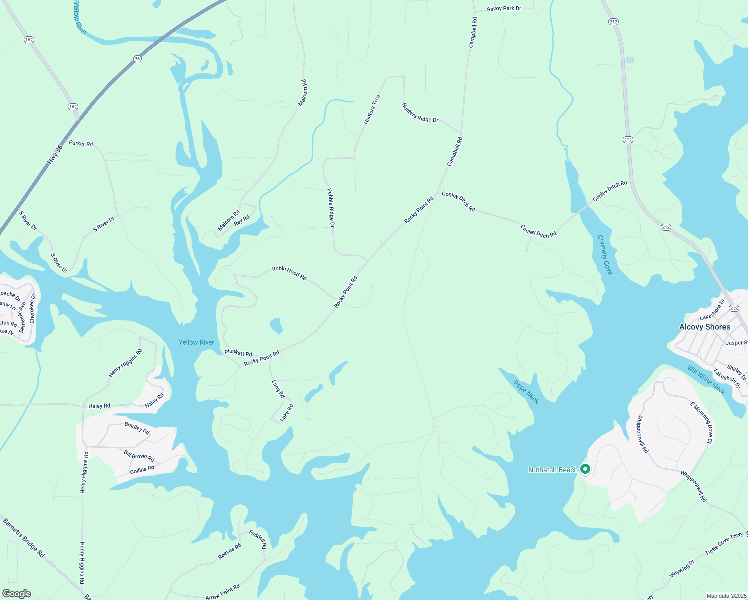 map of restaurants, bars, coffee shops, grocery stores, and more near 50 Dews Trail in Covington