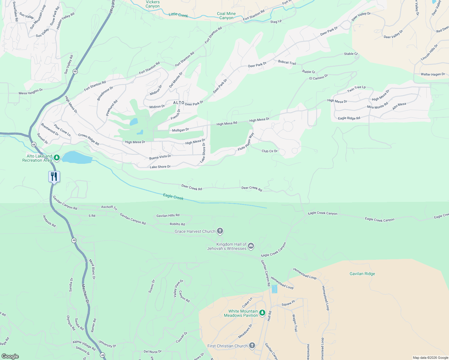 map of restaurants, bars, coffee shops, grocery stores, and more near Unnamed Rd in Lincoln