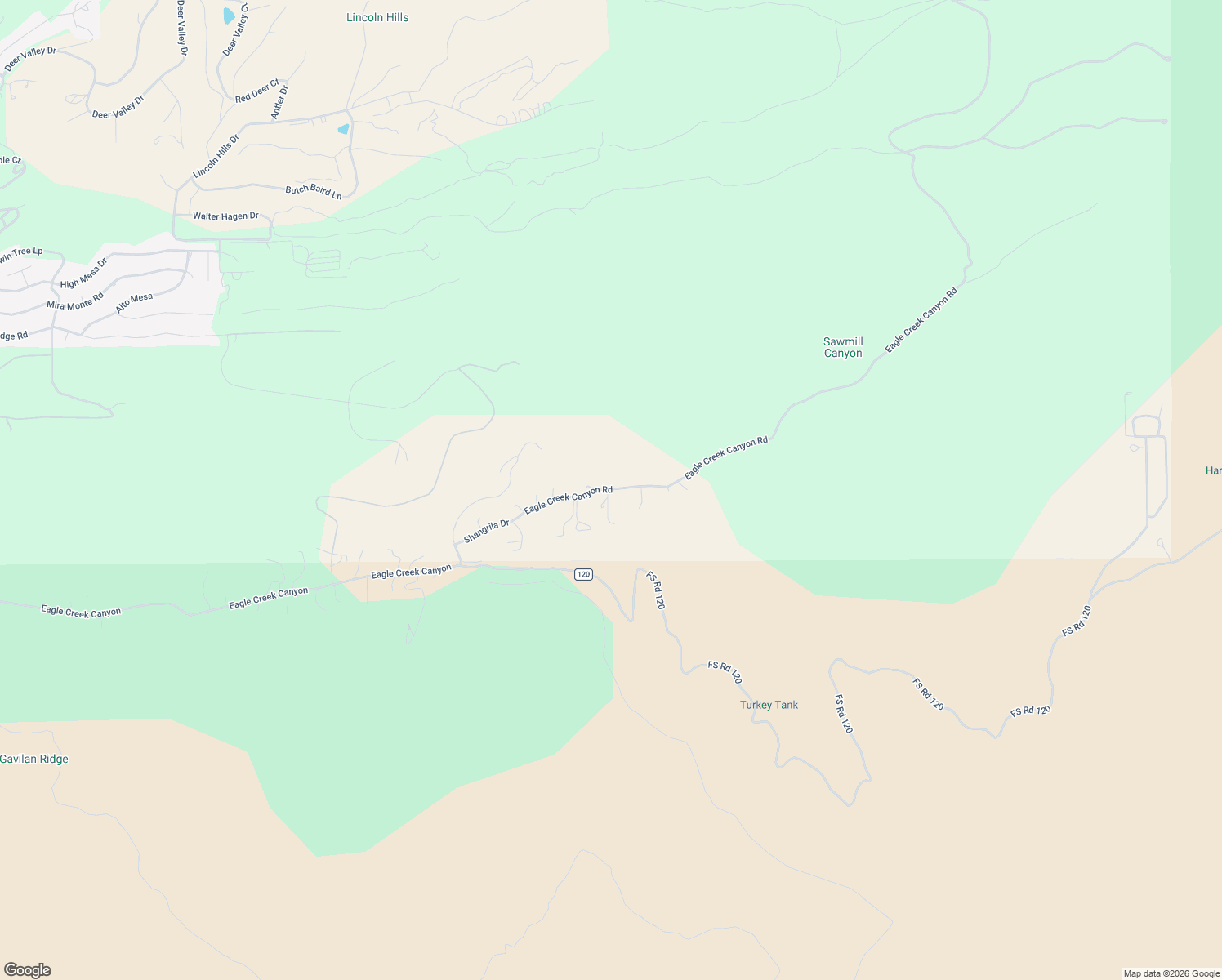 map of restaurants, bars, coffee shops, grocery stores, and more near Eagle Creek Canyon in Alto