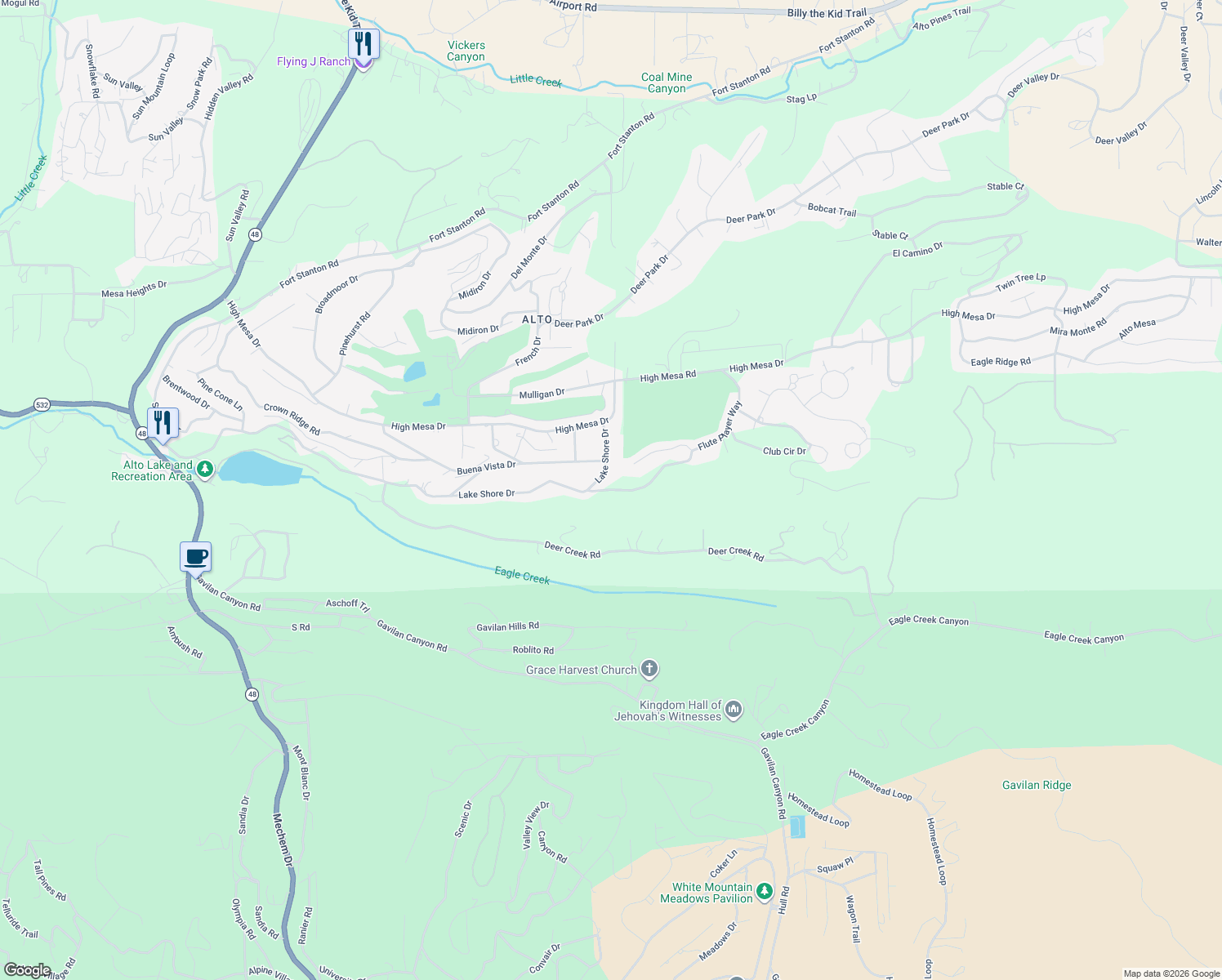 map of restaurants, bars, coffee shops, grocery stores, and more near 105 Lake Shore Court in Lincoln County