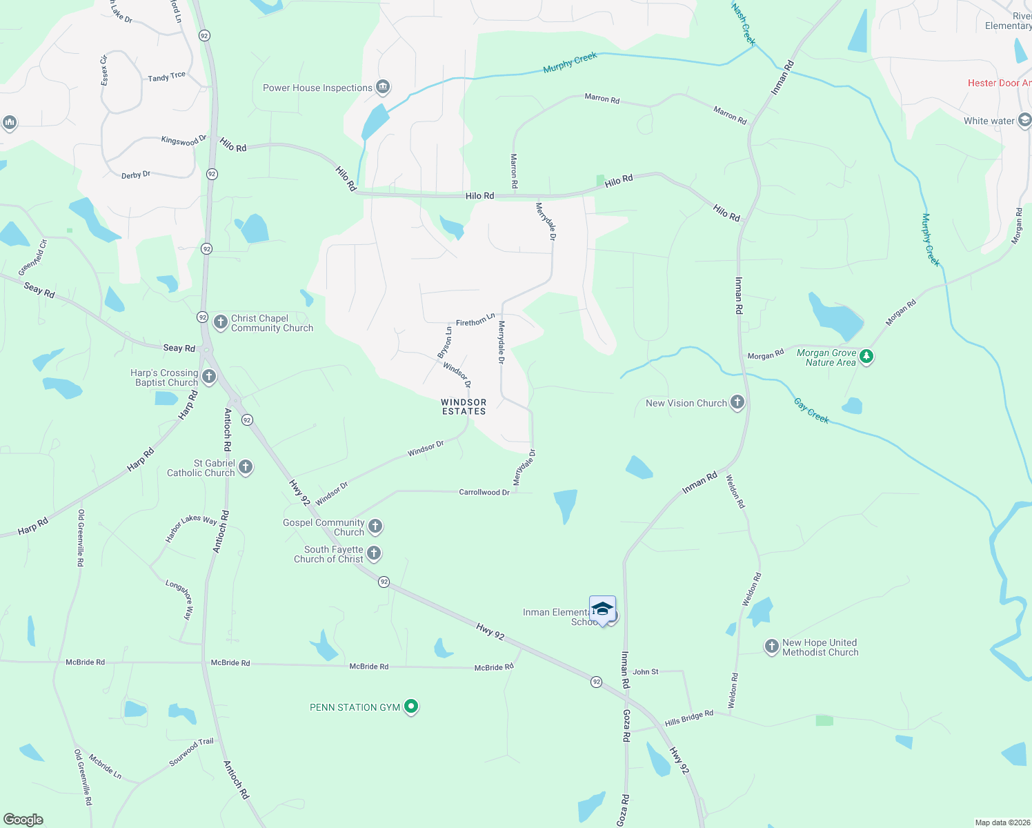 map of restaurants, bars, coffee shops, grocery stores, and more near 160 Merrydale Drive in Fayetteville