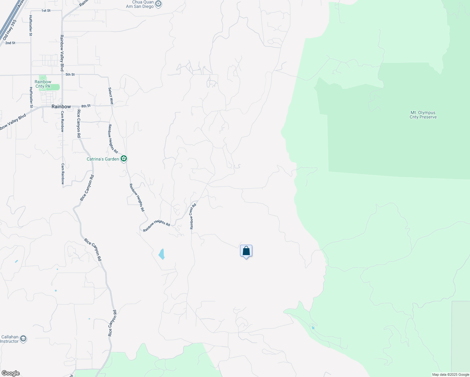 map of restaurants, bars, coffee shops, grocery stores, and more near Sombrero Road in Rainbow