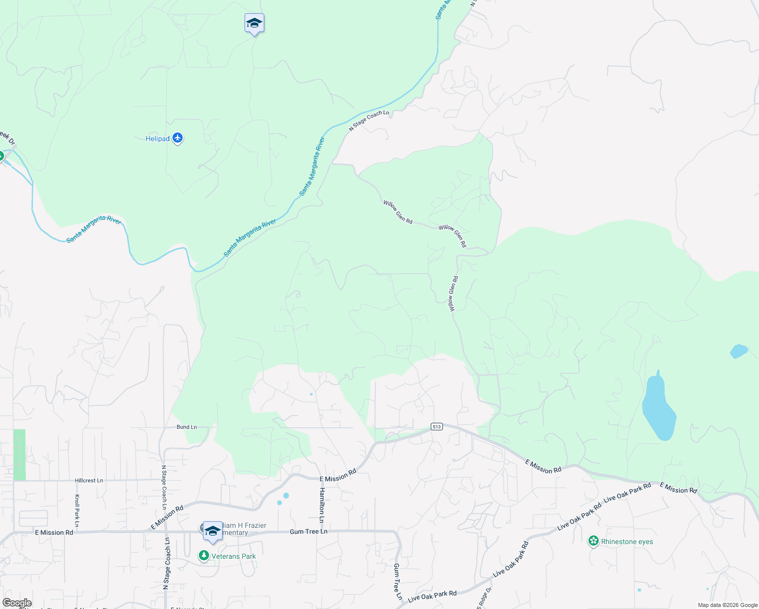 map of restaurants, bars, coffee shops, grocery stores, and more near 2604 Caps Way in Fallbrook