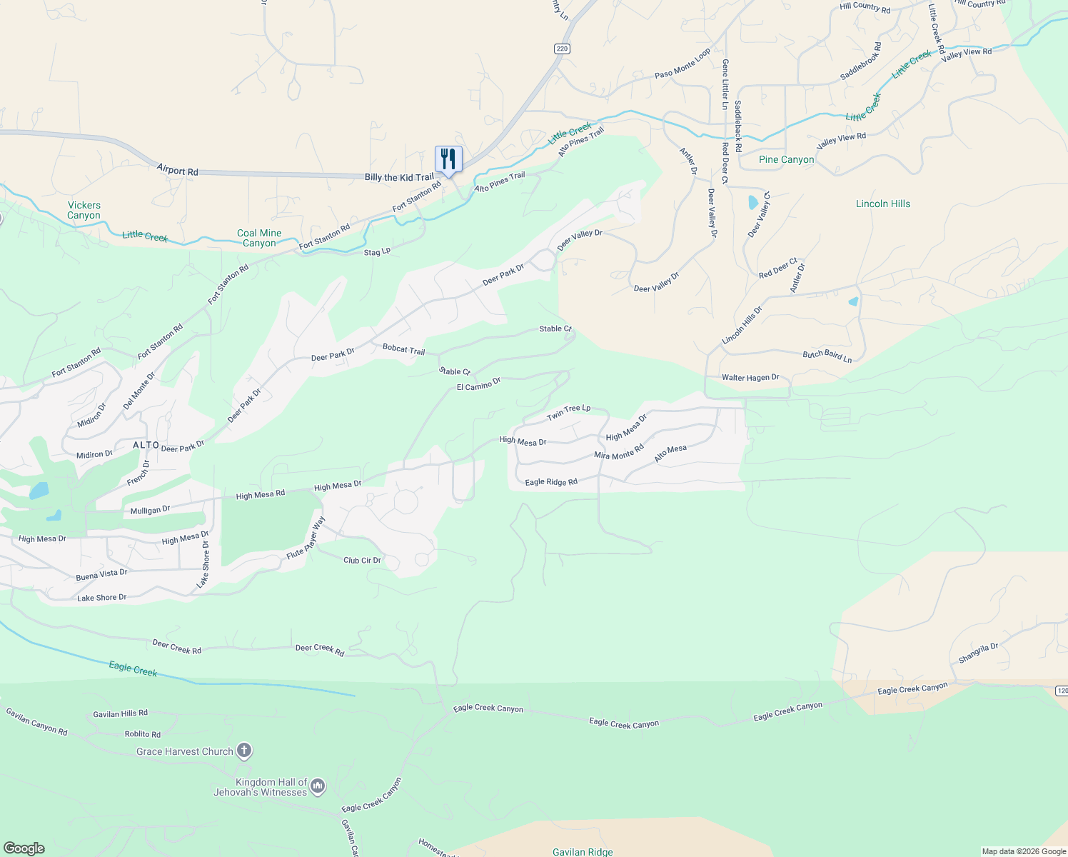 map of restaurants, bars, coffee shops, grocery stores, and more near 106-148 Twin Tree Road in Alto