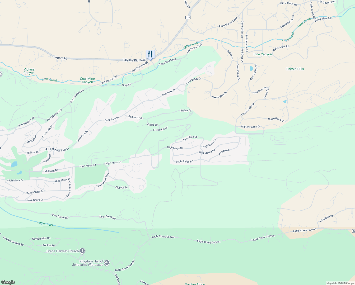 map of restaurants, bars, coffee shops, grocery stores, and more near 148 Twin Tree Road in Alto