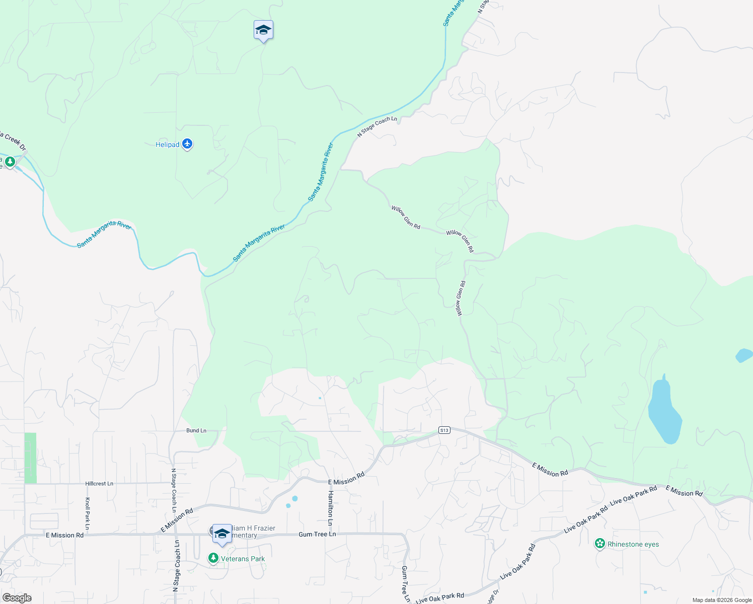 map of restaurants, bars, coffee shops, grocery stores, and more near 2604 Caps Way in Fallbrook