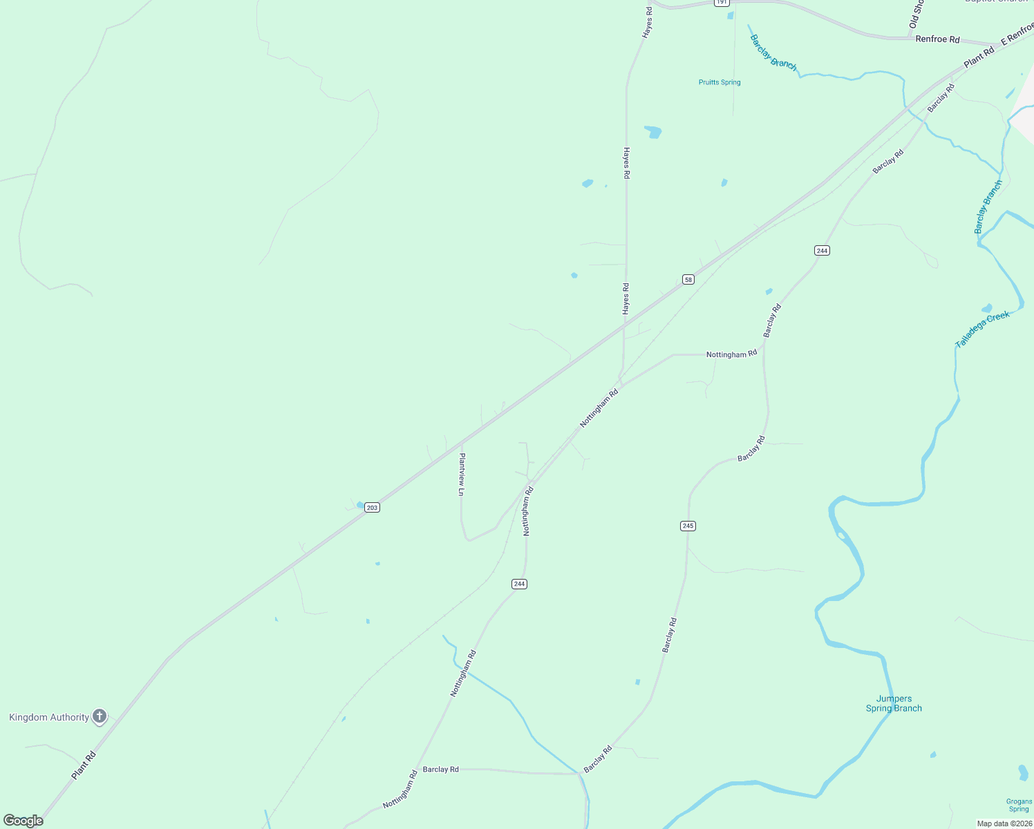 map of restaurants, bars, coffee shops, grocery stores, and more near 3926 Plant Road in Talladega